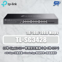 TP-LINK 昌運監視器 TL-SG3428 JetStream 24埠GigabitL2管理型交換器 4個SFP插槽