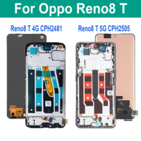 AMOLED Original For Oppo Reno8 T 4G 5G CPH2481 CPH2505 LCD Display Touch Screen Digitizer Assembly For Oppo Reno 8T LCD