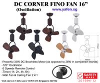 Brand subsidy Corner Fan corner ceiling fan  Fino DC Yafen YFC 16"