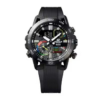 CASIO 卡西歐 G-SHOCK 賽車運動外型 黑色離子鍍錶圈流行腕表 彩X黑 48mm ECB-40MP-1A｜樂天全館特惠中★指定刷卡回饋10%