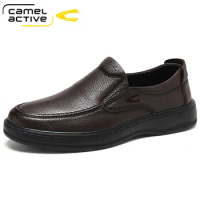 Camel Active New Genuine Leather Shoes Men Loafers Soft Cow Leather Men Casual Shoes New Male Footwear Black Brown Slip-on Shoes