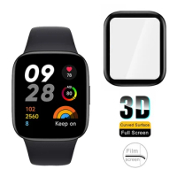 2pcs For Redmi Watch 3 lite Screen Protector 3D Curved Soft Glass Protective Film for Xiaomi Redmi Watch 3 active 2 Cover Film