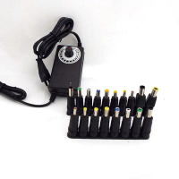 Penyesuai Bekalan Kuasa Boleh Laras, Universal, 220V 110V, 36W, DC 3-12V 3A, AC, 8pcs Penyambung Pal