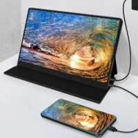 Portable Monitor 15.6 Inch Full 1080P USB Type-C Computer Display IPS Eye Care Screen with Type C Speakers