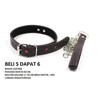 D002 BDSM toys rantai logam kekang tali cinta kalung leather premium kulit sintetis nyaman dipakai t