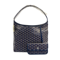 GOYARD 全球爆款經典滿版LOGO防水皮革HOBO包(深藍)