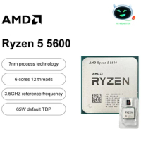 NEW AMD Ryzen 5 5600 R5 5600 3.5 GHz 6-Core 12-Thread CPU Processor 7NM L3=32M 100-000000927 Socket AM4 Graphics Chips Processor