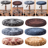 Round Bar Stool Covers Polyester and Washable Elastic Stool Cushion Cover