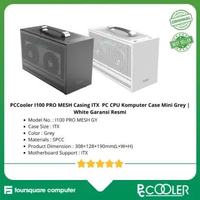 PCCooler I100 PRO MESH Casing ITX PC CPU Komputer Case Mini Grey | White Garansi Resmi Putih