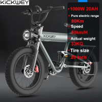 1000W 20AH Mountain Electric Bike Electric Style Bike Outdoor Entertainment Snow 20 Inch Fat Tire Bike 48V Dirt Electric