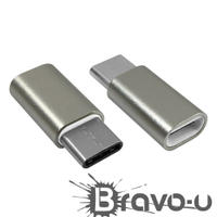 USB3.1 Type-C(公)轉MicroUSB(母)OTG鋁合金轉接頭(二入組)