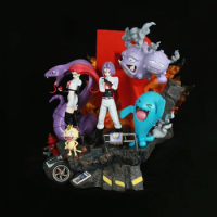 Egg Studio Pokemon Scene Gk Model Team Rocket Ash Ketchum 40cm Anime Figure Super Large Ornament Statue Collection Gift Toys