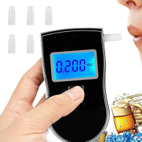 Alcohol Tester Professional Digital Tester Car Breathalyzer Portable Police Alcohol Meter Wine Test AT818