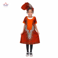 African children's wax cloth dress African girl Java printed skirt is sewn with tulle fabric per meter