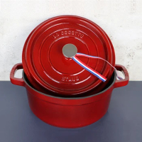 The Price of 20-26cm Household Kitchen Enamel Pot with Lid Cast Iron Non Stick Stewed Meat Pot Multifunctional 2L-5.3L Cookware