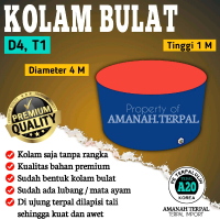 TERPAL KOLAM IKAN BULAT A20 KOREA / D4 T1 / DIAMETER 4 TINGGI 1 / KOLAM BULAT D4 IMPORT KOREA UNTUK