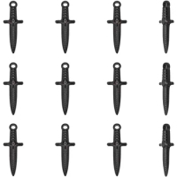 12pcs Black Dagger Pendants 24mm Stainless Steel Sword Charms Hypoallergenic Punk Earring Dagger Charms Metal Charm for DIY Jew
