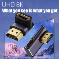 2.1 Version Male to Female UHD 8K HDMI-Compatible Adapter Connector Right Angle HDMI-Compatible Male Female Converter Connecter