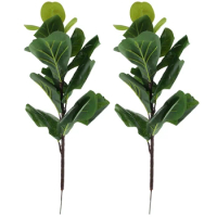 Artificial Plants Fiddle Leaf Fig Faux Ficus Lyrata Tree Fake Green Bushes Greenery For Garden Porch Window Box Decor