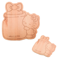 Sanrio 三麗鷗 Hello Kitty 造型櫸木砧板 隔熱墊 麵包盤 多功能砧板 擺盤