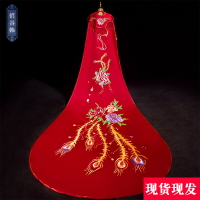 秀禾服女拖尾中式披風2020新款新娘結婚鳳冠霞披長披肩復古中國風