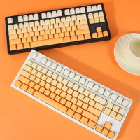 134 Keys Gradient Keycaps Orange Side Print OEM PBT Double Shot Back Light Shine Through Mechanical Keyboard GK61 Anne Pro 2