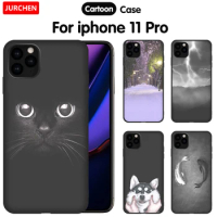 JURCHEN Soft Silicone Phone Case For Apple iPhone 12 11 Pro Max Case Cartoon Back Cover For iPhone 12 Mini 12Pro Max Cases Coque