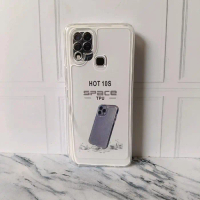 Case Inf Hot  10s Clear Spase Bening Hitam Transparan Protec Camera Silikon Casing - CASE BENING, IN