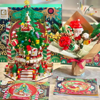 森寶創意聖誕積木花束聖誕樹益智拼裝玩具積木紀念禮物男女友禮物 全館免運