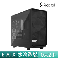 Fractal Design Meshify 2 Compact Lite Black TG Light tint 鋼化玻璃透側電腦機殼-黑(ATX/強大散熱)