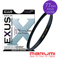 日本Marumi-EXUS 防靜電‧防潑水‧抗油墨鍍膜保護鏡UV L390 77mm(彩宣總代理)
