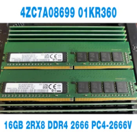 1PCS 16G 16GB 2RX8 DDR4 2666 PC4-2666V For Lenovo RAM ECC UDIMM Memory 4ZC7A08699 01KR360