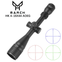 March HK 4-16X44 AOEG Tactical Riflescope Airgun Spotting Scope For Hunting Green Red Illuminated Rifle Scope PCP Sight