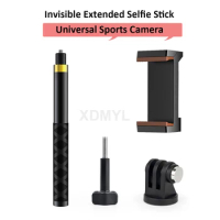 Aluminium Alloy Invisible Extended Edition Selfie Stick For Insta360 X4 GO 3 Action 4 For GoPro Selfie Stick Camera Accessories