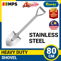 Remax Sekop Bulat Tajam Keluli Tahan Karat Stainless Steel Round Point Shovel Gardeneng Tool Heavy D