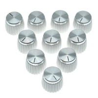 10x Amplifier Knobs White w/ Chrome Cap Push-on Knobs for Marshall Amplifier Guitar AMP Knobs