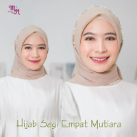 Hijab Segiempat Mutiara/Segiempat Pearly Mute - Hijab Segiempat Mutiara dengan Detail Pearly Mute ya