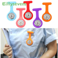 Silicone Brooch Pocket Watch Nurse Work Clock Jelly Color Casual Pocket Watch Convenient To Watch The Time With Free Battery
