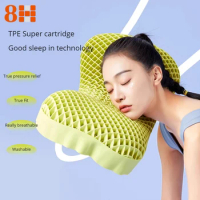 8H TPE pectin pillow neck massage pillow washable orthopedic shoulder pain protection cervical spine pillow with pillowcase