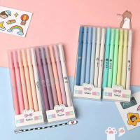 Pulpen Morandi Set 6pcs 1 Set 6pcs Pulpen Gel Aesthetic Polos Warna Pastel Matte 0,5 mm