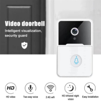 WiFi video doorbell 1080P, wireless visibility, infrared night vision, two-way audio real-time monitoring and security protectio