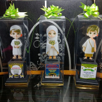 fullset Piala Manasik Haji Piala Khotmil quran Akrilik untuk Wisuda Tahfid dengan pita mika