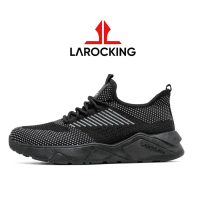 Larocking - Lyners Hitam Polos | Sepatu Sneakers Running Gym Shoes - Hitam Polos, 42