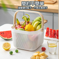 bebehome 北歐簡約風木把手收納提籃-單把手款(文青木柄置物籃/菜籃/水果籃/木柄手提籃)