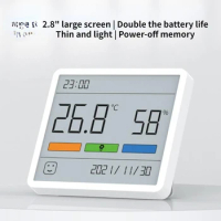 DUKA Atuman Mute Temperature and Humidity Clock Indoor High-precision Sensors Baby Room C/F Monitor 3.34 Inch LCD Screen