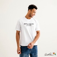 Arnold Palmer -男裝-立體LOGO印花純棉短袖T恤-白色