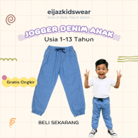 CELANA JOGGER DENIM PLAIN ANAK | JOGGER JEANS ANAK | PANJANG, NYAMAN & STYLISH, SIZE LENGKAP
