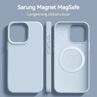 Sarung Telefon Magnetik Silikon, Warna Pepejal, Serasi dengan iPhone 16 Pro Max, Mesra Kulit, Perlin
