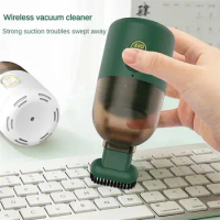 Mini Vacuum Cleaner Green Strong Bass Suction Mini Compact Long Battery Life Dust Barrier Net Houseware Car Cleaners 6x6x16.3cm