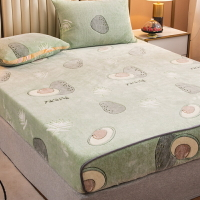 冬季加厚珊瑚絨床笠單件床墊防塵保護床罩冬天法蘭牛奶絨全包床套